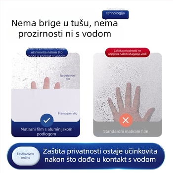 Shuotian PVC prozirna folija za prozor s elektrostatikim ljepilom – zadebljana, moderni minimalistički stil, jednobojni uzorak, pogodna za kupaonu i dnevni boravak