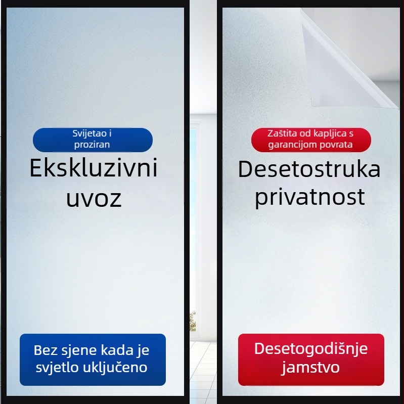 Shuotian PVC prozirna folija za prozor s elektrostatikim ljepilom – zadebljana, moderni minimalistički stil, jednobojni uzorak, pogodna za kupaonu i dnevni boravak