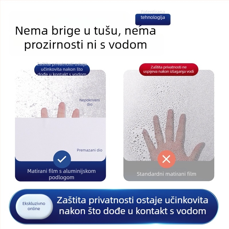 Shuotian PVC prozirna folija za prozor s elektrostatikim ljepilom – zadebljana, moderni minimalistički stil, jednobojni uzorak, pogodna za kupaonu i dnevni boravak