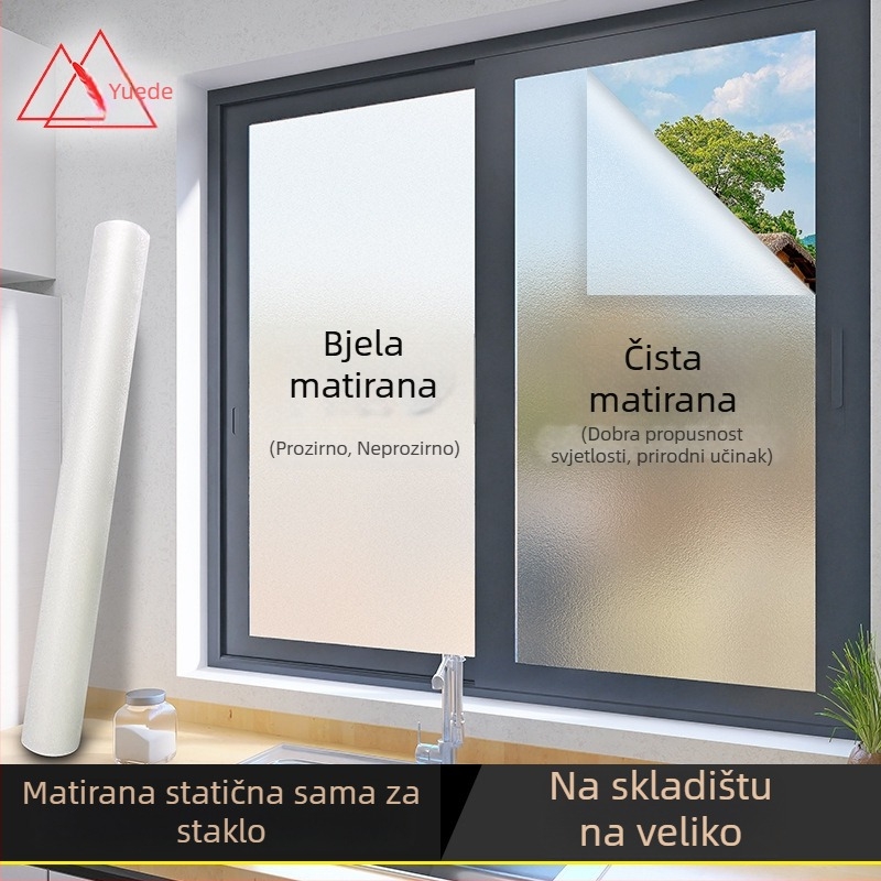 Mat film za staklo bez ljepila za balkon — toplinska izolacija, zaštita od sunca i privatnost