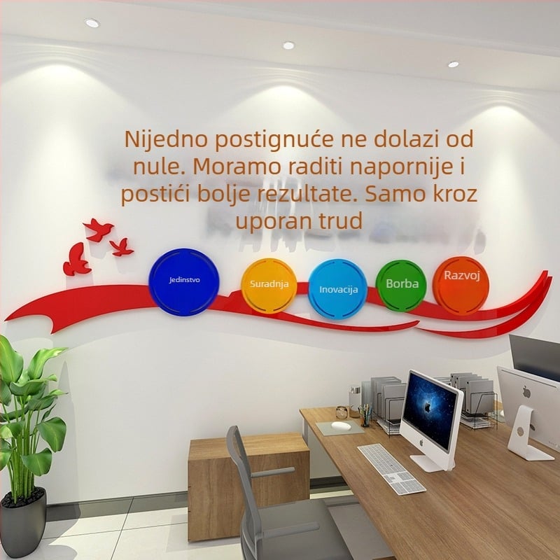 Uredski dekorativni natpisi s inspirativnim sloganima za tim — 3D akrilne zidne naljepnice za kulturu tvrtke