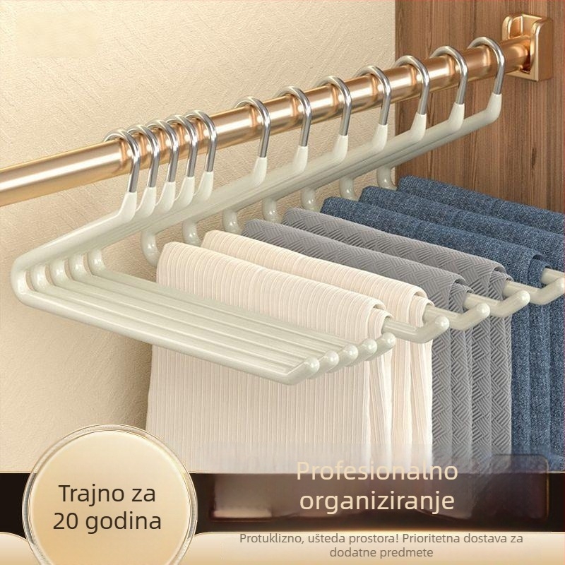 Držač za hlače od nehrđajućeg čelika, u obliku goske, s protukliznim klipsama za kućni ormar, moderni minimalistički stil