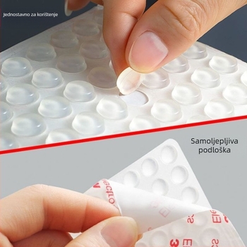 Pad protiv sudara za vrata ormara s gumastim česticama, samoljepljiv, tih amortizer, protuklizno, ljepilo 3M