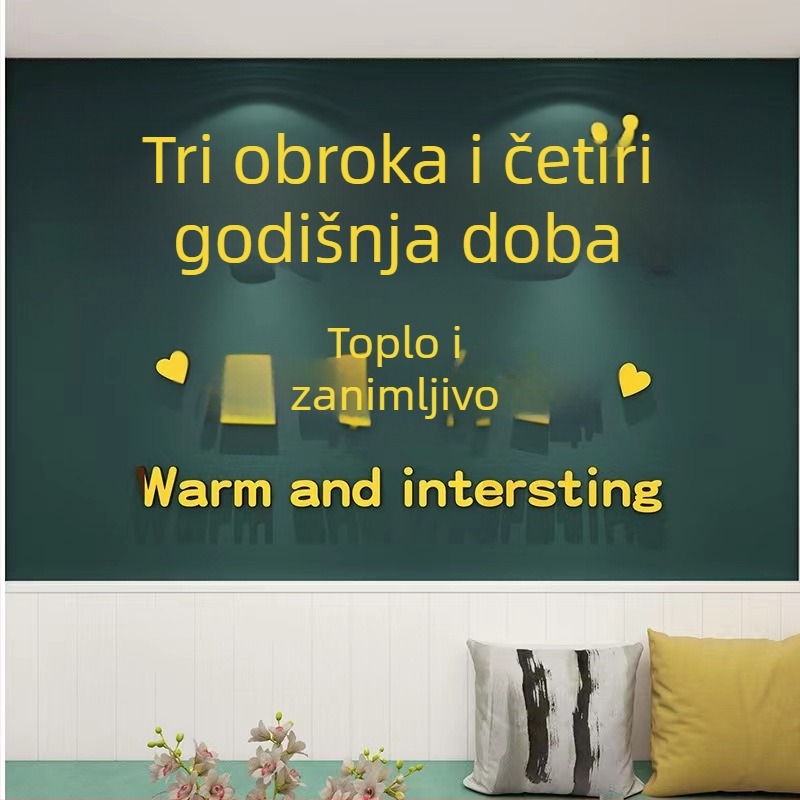 Akrilni 3D zidni sat s ogledalom naljepnicom, moderan minimalistički zidni dekor za dnevni boravak, restoran i poslovne prostore