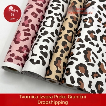 Leopard uzorak samoljepljiva PVC tapeta za kućnu upotrebu, vodootporan premaz zida, dekor dnevnog boravka i spavaće sobe.