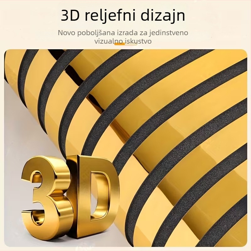 Samoljepljivi PVC zidni naljepnica, 3D metalna mreža s reflektivnom teksturom
