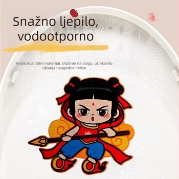 Nezha kreativna samoljepljiva naljepnica za WC – karikatura kupaonice, vodootporna dekoracija, dezodorirajuća naljepnica