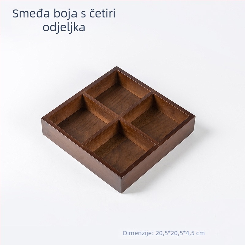 Bambus drveni pladanj za čaj s devet odjeljaka, pladanj za voće i užinu, retro luksuzni stil