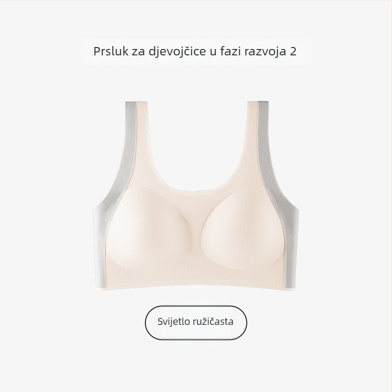 Djevojački sportski top s oblikovanim čašicama za pubertetsko razdoblje, pogodan za djevojčice od 8 do 18 godina