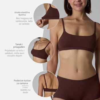 Everyday Scoop Bralette, sportska donja rublja visoke elastičnosti, bez jastučića, bez čeličnih prstena, ultra lagana, 3/4 košarica, tanke oblikovane košarice, fiksirane dvostruke naramenice, materijal najlon/spandeks 76%/24%