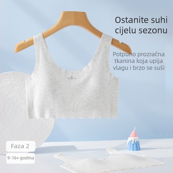 Besšivni sportski grudnjak za tinejdžerice, tank-top stil, pune šalice, prozračan i udoban