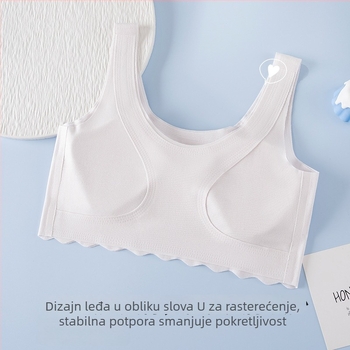 Besšivni sportski grudnjak za tinejdžerice, tank-top stil, pune šalice, prozračan i udoban
