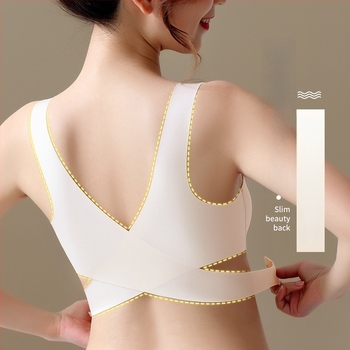 Bezšivni sportski grudnjak s oblikovanim košaricama, prednje kopčanje, fiksne dvostruke naramenice, materijal: najlon 70–80%