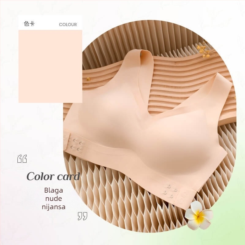 Bezšivni sportski grudnjak s oblikovanim košaricama, prednje kopčanje, fiksne dvostruke naramenice, materijal: najlon 70–80%