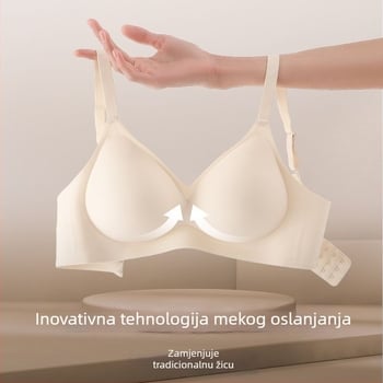Bežični grudnjak za male grudi, s skupljanjem i podizanjem, mekana podrška, protiv opuštanja i bočnog širenja, košarica 3/4.
