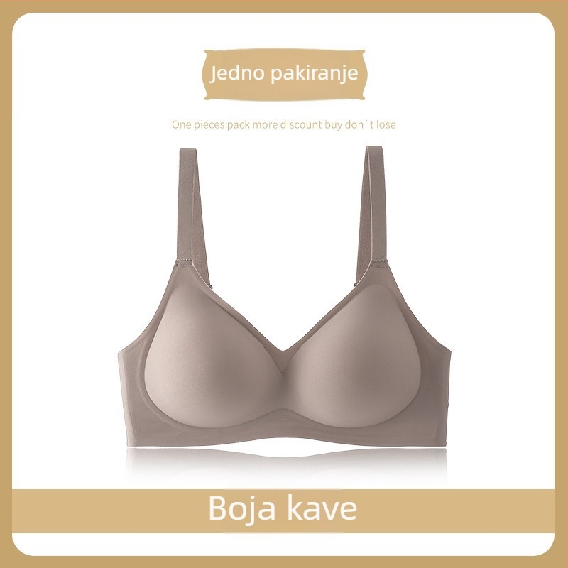 Bežični grudnjak za male grudi, s skupljanjem i podizanjem, mekana podrška, protiv opuštanja i bočnog širenja, košarica 3/4.