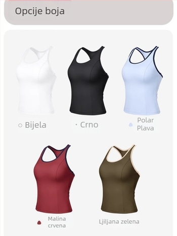 Ženski sportski top bez rukava s umetkom za prsa, brzo se suši nylon; glavni materijal 75% najlon, podstava 25% spandex; puni košarica, srednjeg kroja; pogodan za trčanje, fitness i ples