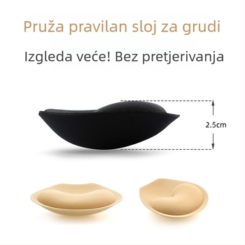 Bikini umetci za grudi, pamuk, debeli, prozračni i nevidljivi, dizajn s tankim gornjim dijelom i debelim donjim dijelom