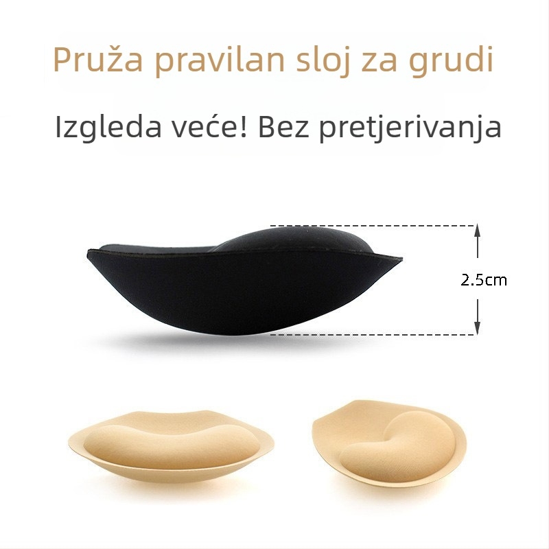 Bikini umetci za grudi, pamuk, debeli, prozračni i nevidljivi, dizajn s tankim gornjim dijelom i debelim donjim dijelom