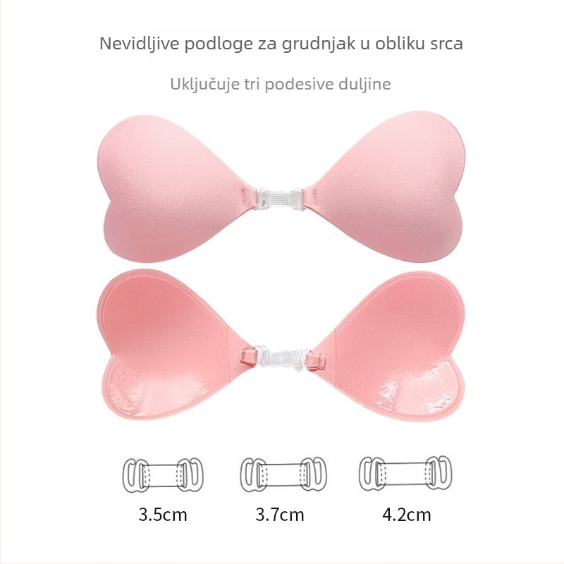 Jastučići za grudi u obliku srca, ljepljivi, bez naramenica