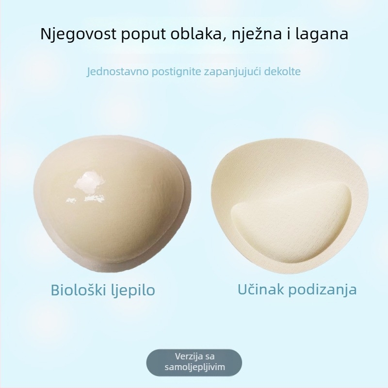 Silikonske grudne jastučiće u obliku gusjeg jajeta, debeli, samoljepljivi, prozirni, nevidljivi