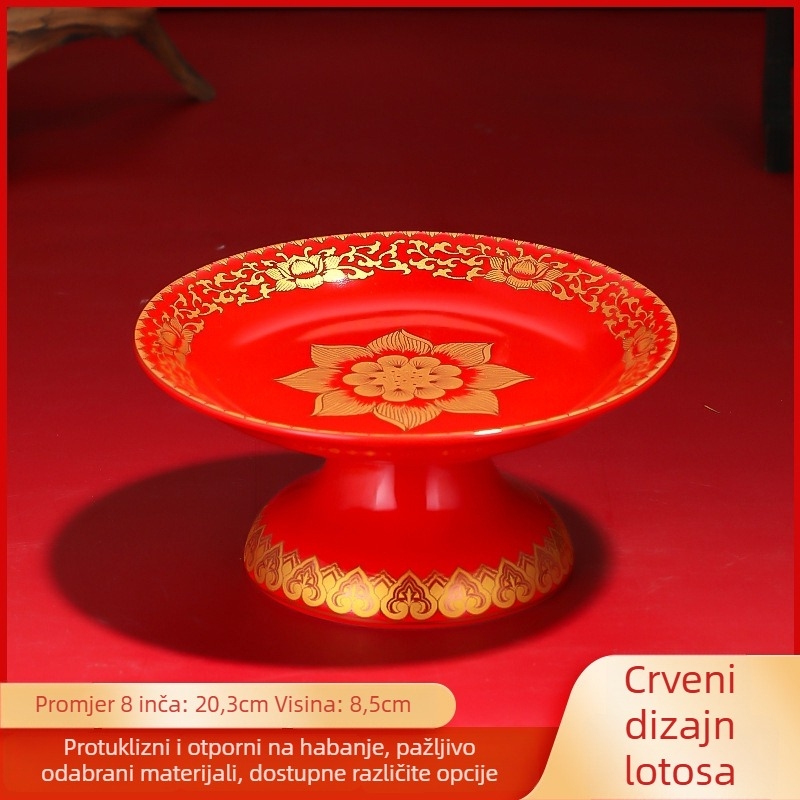 Keramična posuda za voće za darove Purple Lotus – posuda za darove Bogu bogatstva i Budhi