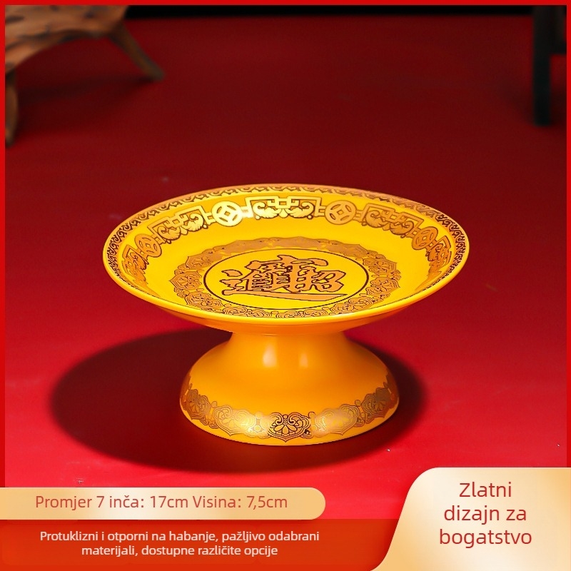 Keramična posuda za voće za darove Purple Lotus – posuda za darove Bogu bogatstva i Budhi