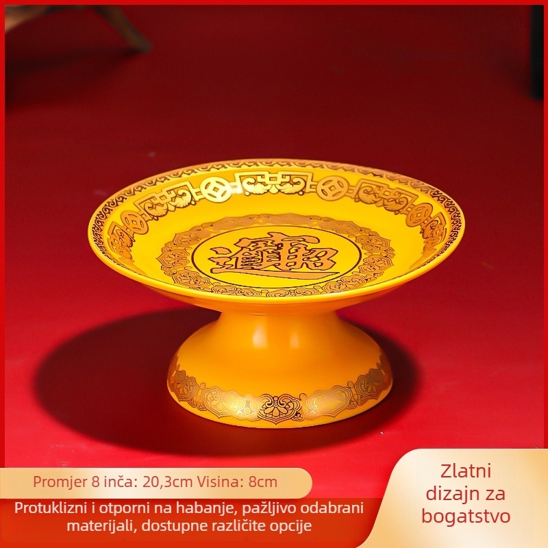 Keramična posuda za voće za darove Purple Lotus – posuda za darove Bogu bogatstva i Budhi