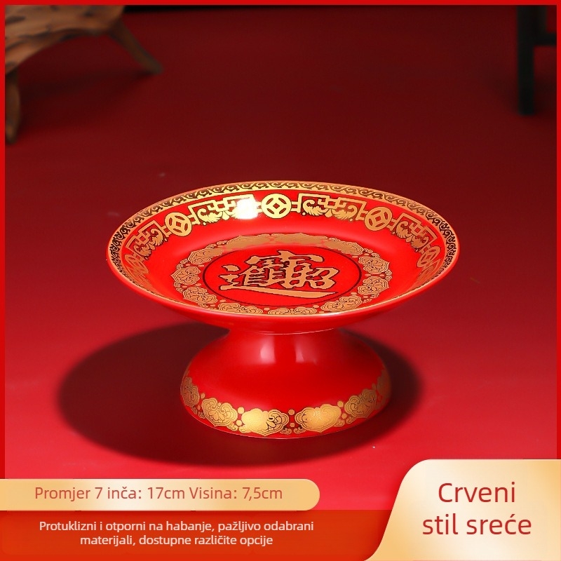 Keramična posuda za voće za darove Purple Lotus – posuda za darove Bogu bogatstva i Budhi