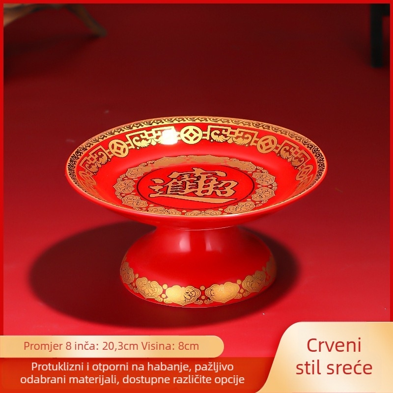 Keramična posuda za voće za darove Purple Lotus – posuda za darove Bogu bogatstva i Budhi