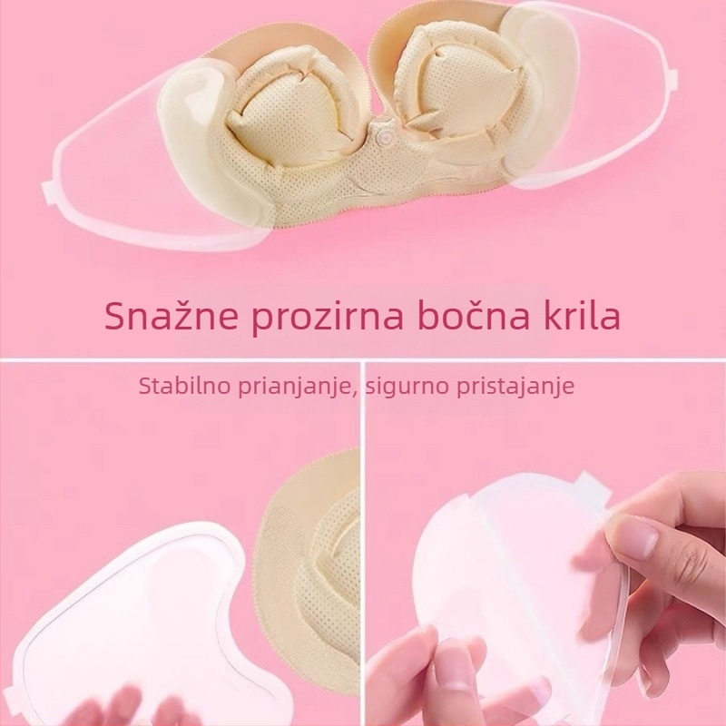 Nevidljivi bešramni grudnjak za svadbene fotografije, košarica 3/4, srednje oblikovan košarica, 100% pamuk, stražnje tri reda kopči