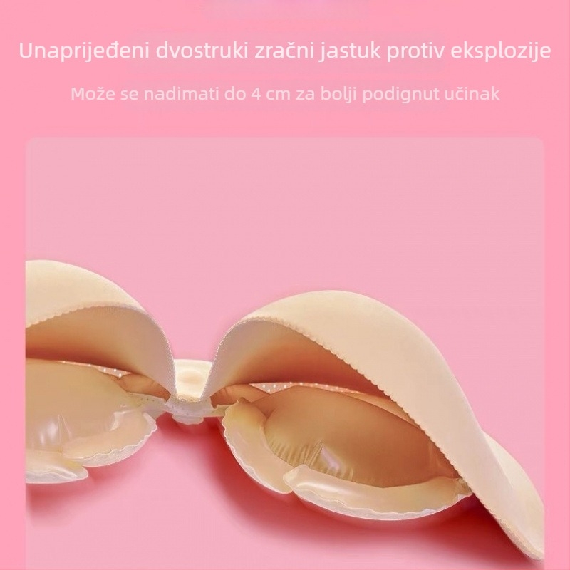 Nevidljivi bešramni grudnjak za svadbene fotografije, košarica 3/4, srednje oblikovan košarica, 100% pamuk, stražnje tri reda kopči