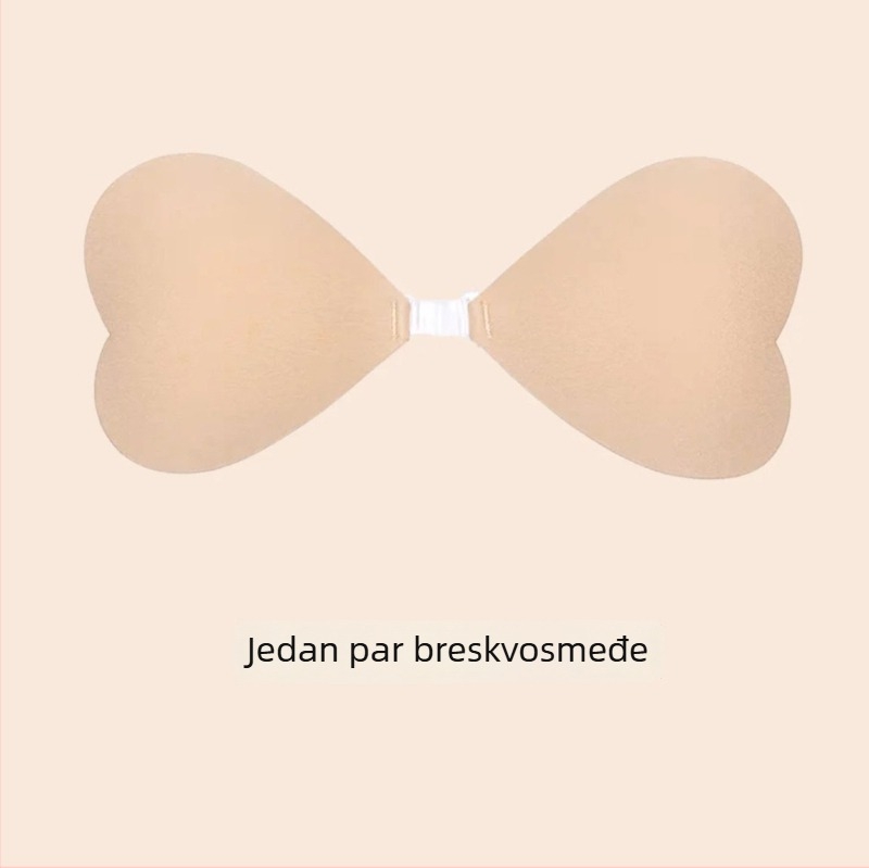 Bikini flaster za dojke — najlon, prozračan, nevidljiv, srcolni oblik bradavice, šljokice, push-up efekt