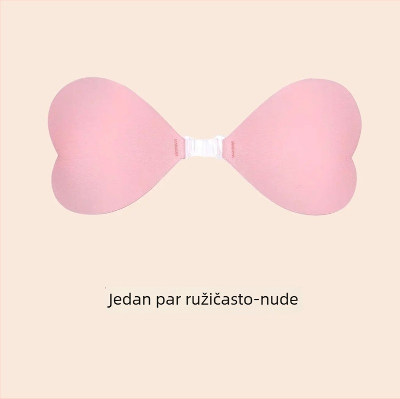 Bikini flaster za dojke — najlon, prozračan, nevidljiv, srcolni oblik bradavice, šljokice, push-up efekt