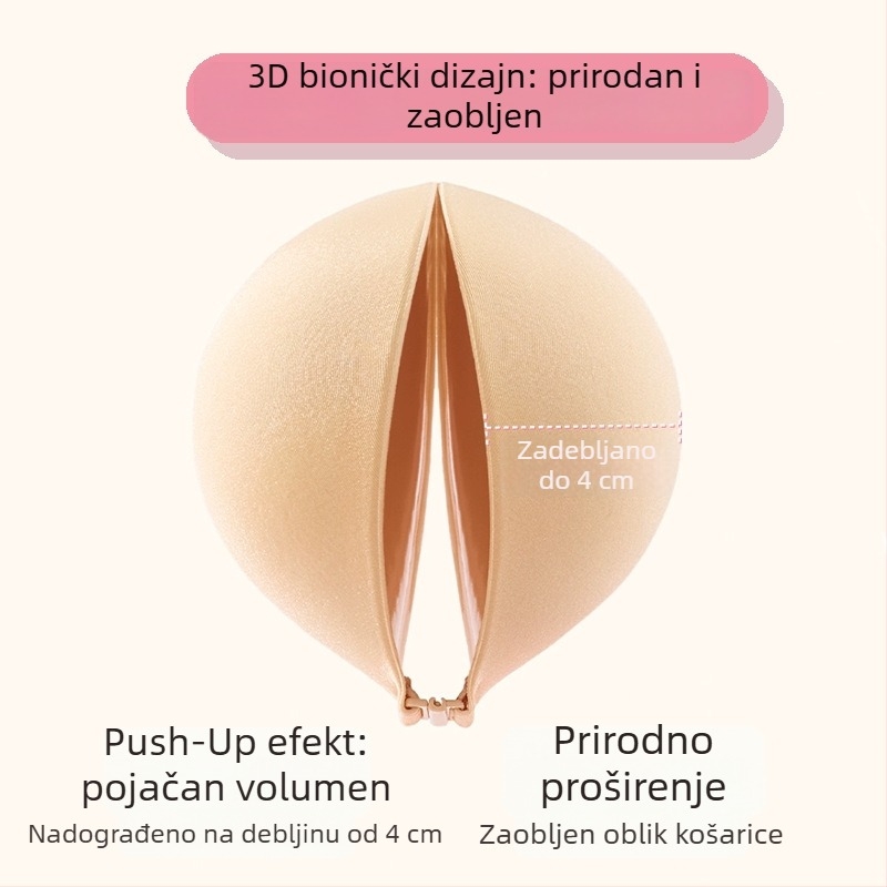 Silikonski jastučići za grudi Peach Cup za male grudi, nevidljivi push-up jastučići, 4 cm debljine, za vjenčanicu