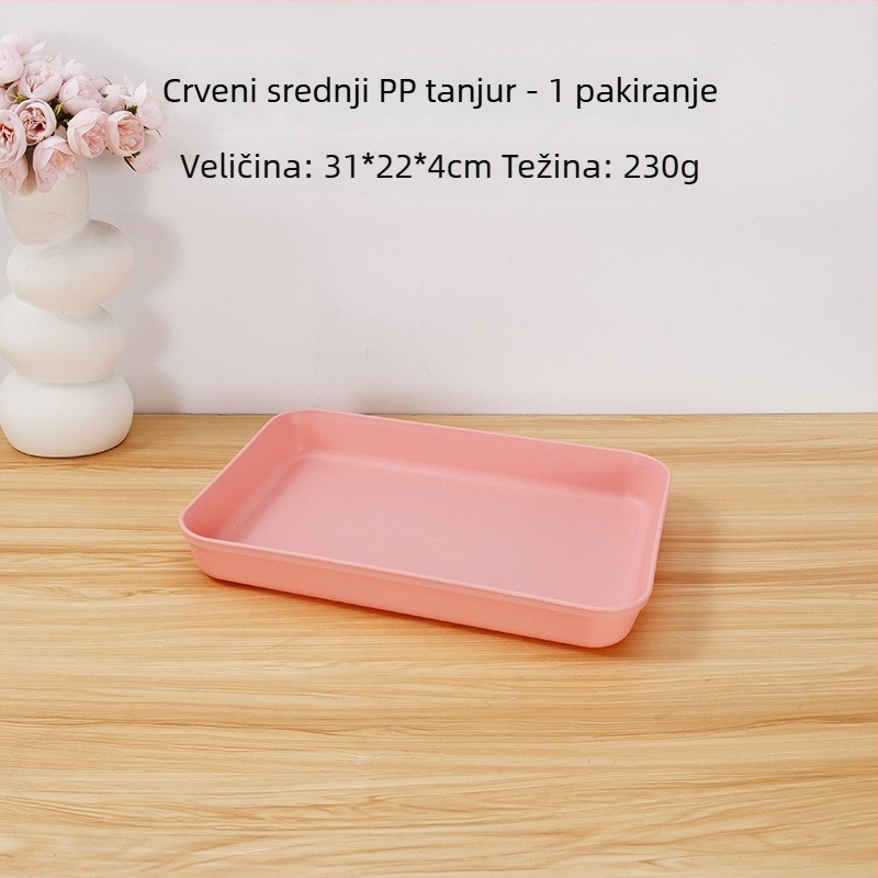 Duboki pladanj za kućno skladištenje - PP materijal, kvadratni oblik, nordijski stil, jednobojan, mogućnost prilagodbe