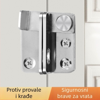 Nehrđajući čelični zasun s dizajnom protiv krađe, debeli zasun s 90° kutem, polirani završni sloj, za drvena vrata kupaonice i garderobe