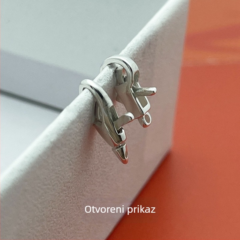 DIY konektor za nakit — S925 srebro, kvadratni kopča, perlasti završetak, čistoća 925