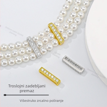 S925 srebro – višeredni zatvarač za DIY ogrlicu i narukvicu, razdjelne perle, završni zatvarač za dvostruki i trostruki red, srebrni dodaci