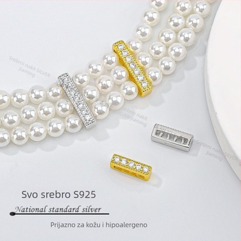 S925 srebro – višeredni zatvarač za DIY ogrlicu i narukvicu, razdjelne perle, završni zatvarač za dvostruki i trostruki red, srebrni dodaci