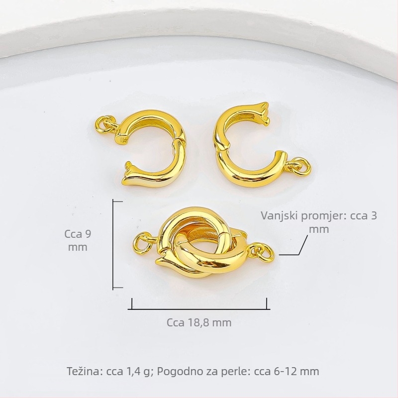 S925 sterling srebrni zatvarač za biserno ogrlicu, pogodan za DIY narukvice i šarene perle