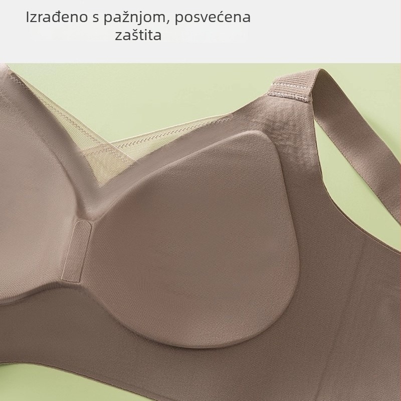 Bežični push-up grudnjak za žene, 3/4 košarice, tanke oblikovane košarice, materijal: najlon, podstava od spandeksa 30-50%, stražnje zatvaranje s četiri reda kukica i očiju