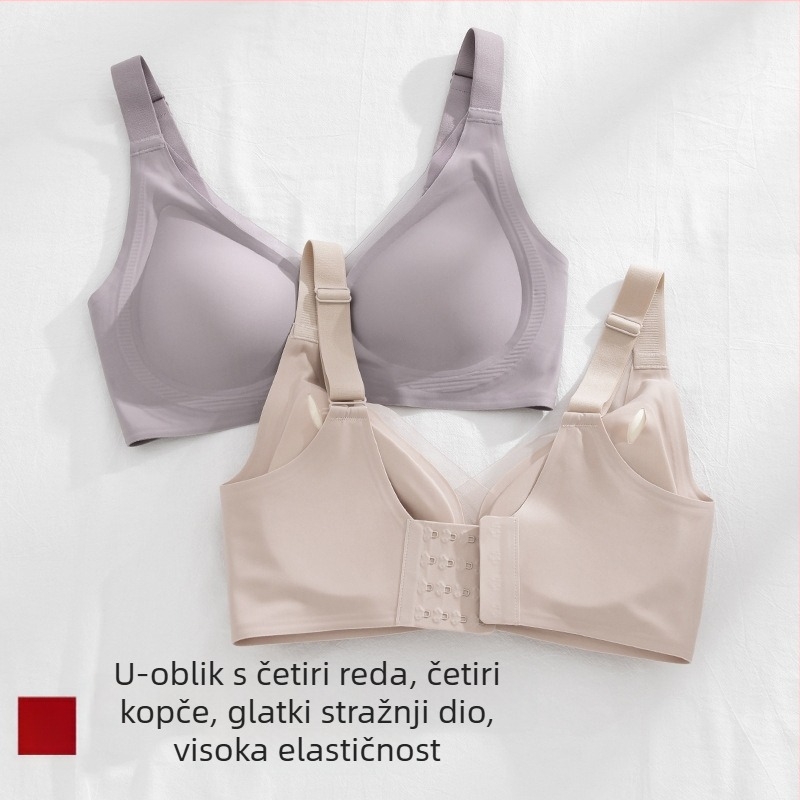 Bešivni gel grudnjak za žene, push-up, protiv opuštanja, tanke modelirane košarice, fiksne dvostruke naramenice