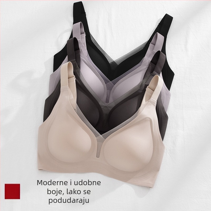 Bešivni gel grudnjak za žene, push-up, protiv opuštanja, tanke modelirane košarice, fiksne dvostruke naramenice