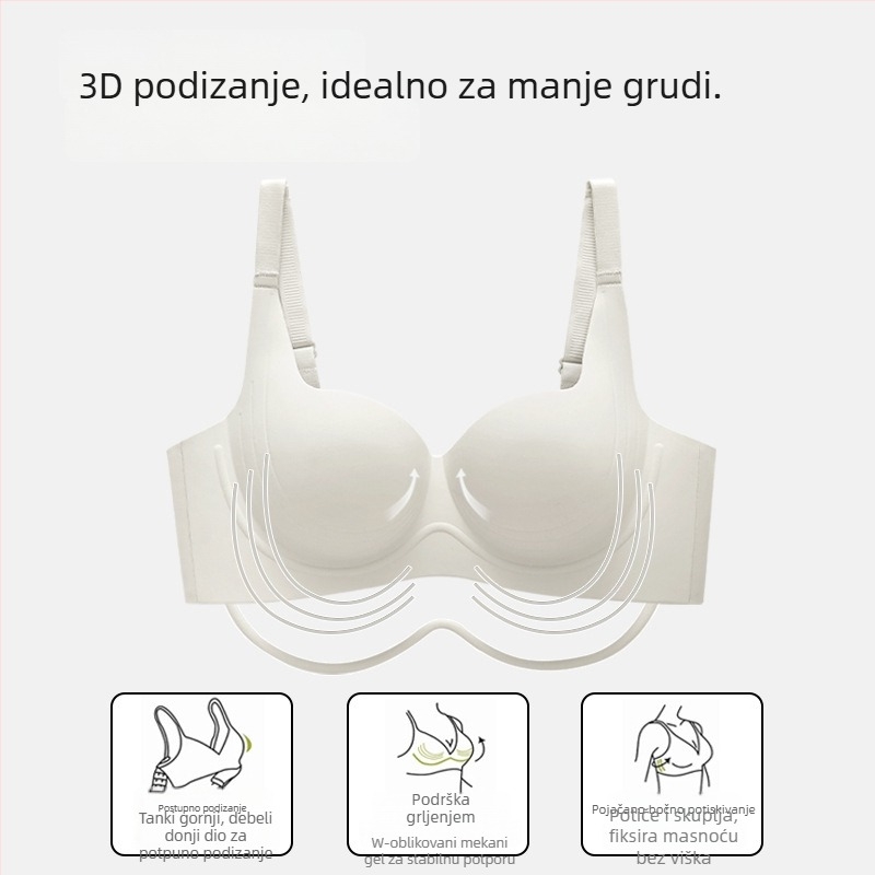 Yi Xingyao Bezšivni grudnjak za podizanje, bežični, za male grudi, s mekanom podrškom
