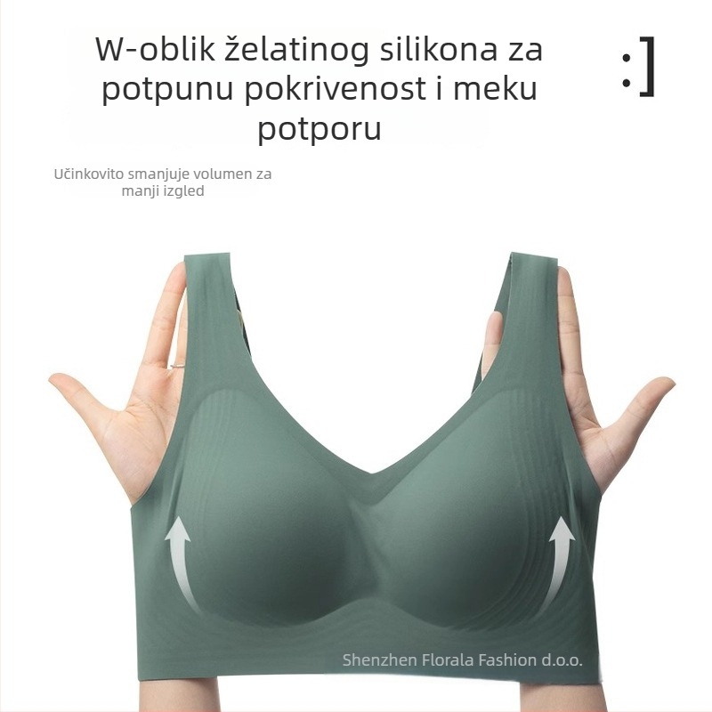Bezšivni grudnjak s mekanom podrškom za velike grudi, gel traka, tanke oblikovane šalice, puni košar, stražnje tri redova kopči