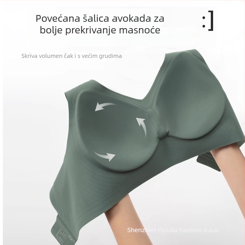 Bezšivni grudnjak s mekanom podrškom za velike grudi, gel traka, tanke oblikovane šalice, puni košar, stražnje tri redova kopči