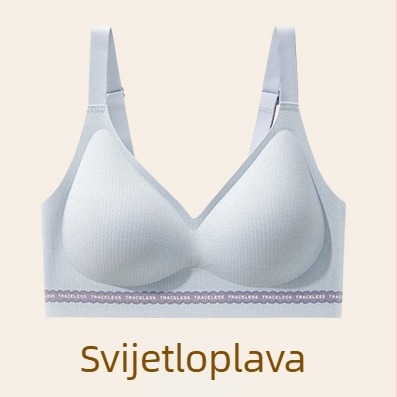 Brushed najlon grudnjak bez žice, 3/4 košarica, tanak oblik košarice, čvrste naramenice, stražnji kopčanje s tri reda, skupljanje, gornja i bočna podrška, besprijekorno podizanje, udobna mekana podrška