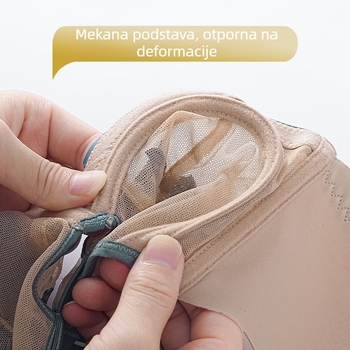 Grudnjak s čeličnim prstenom, najlonska tkanina, košarica 3/4, ultra-tanke oblikovane košarice, izvezeni čipkasti detalji