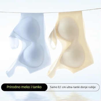 Ultra-tanki grudnjak s punim košaricama, Ice Silk Nylon materijal, prozračan, fiksne dvostruke naramenice